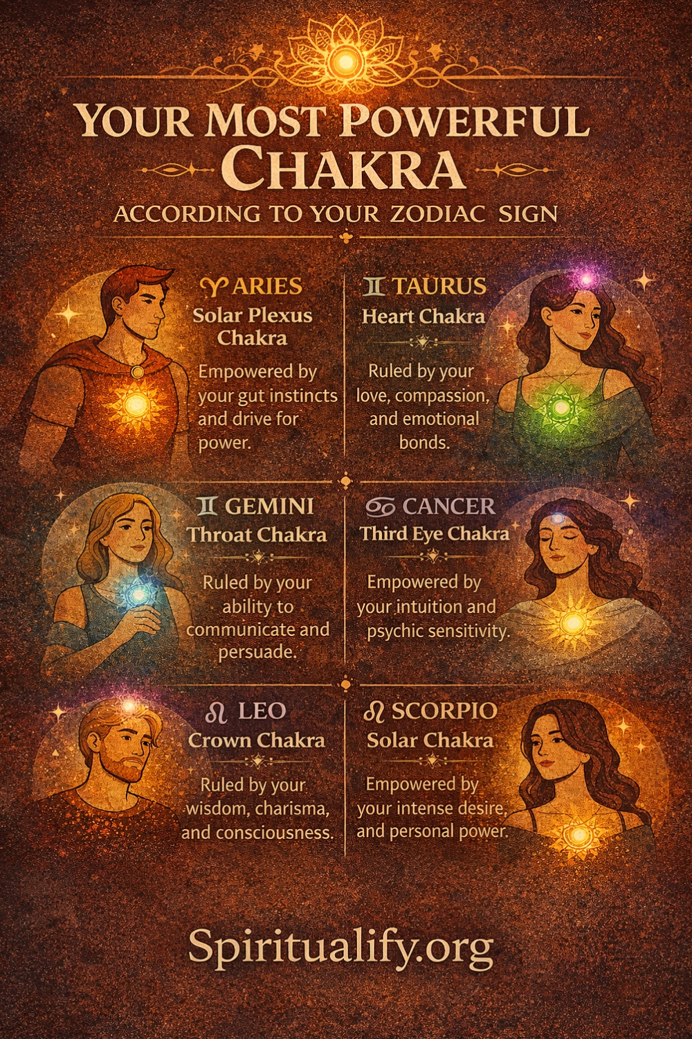 Your Most Powerful Chakra According To Your Zodiac Sign Infographic