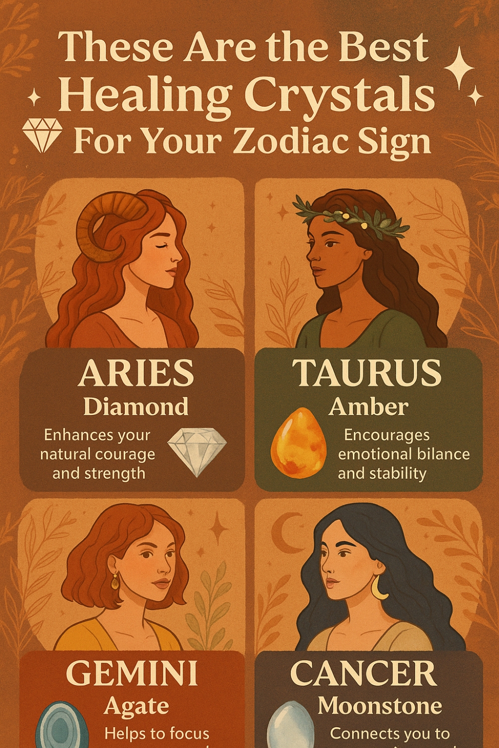 These Are The Best Healing Crystals For Your Zodiac Sign Infographic