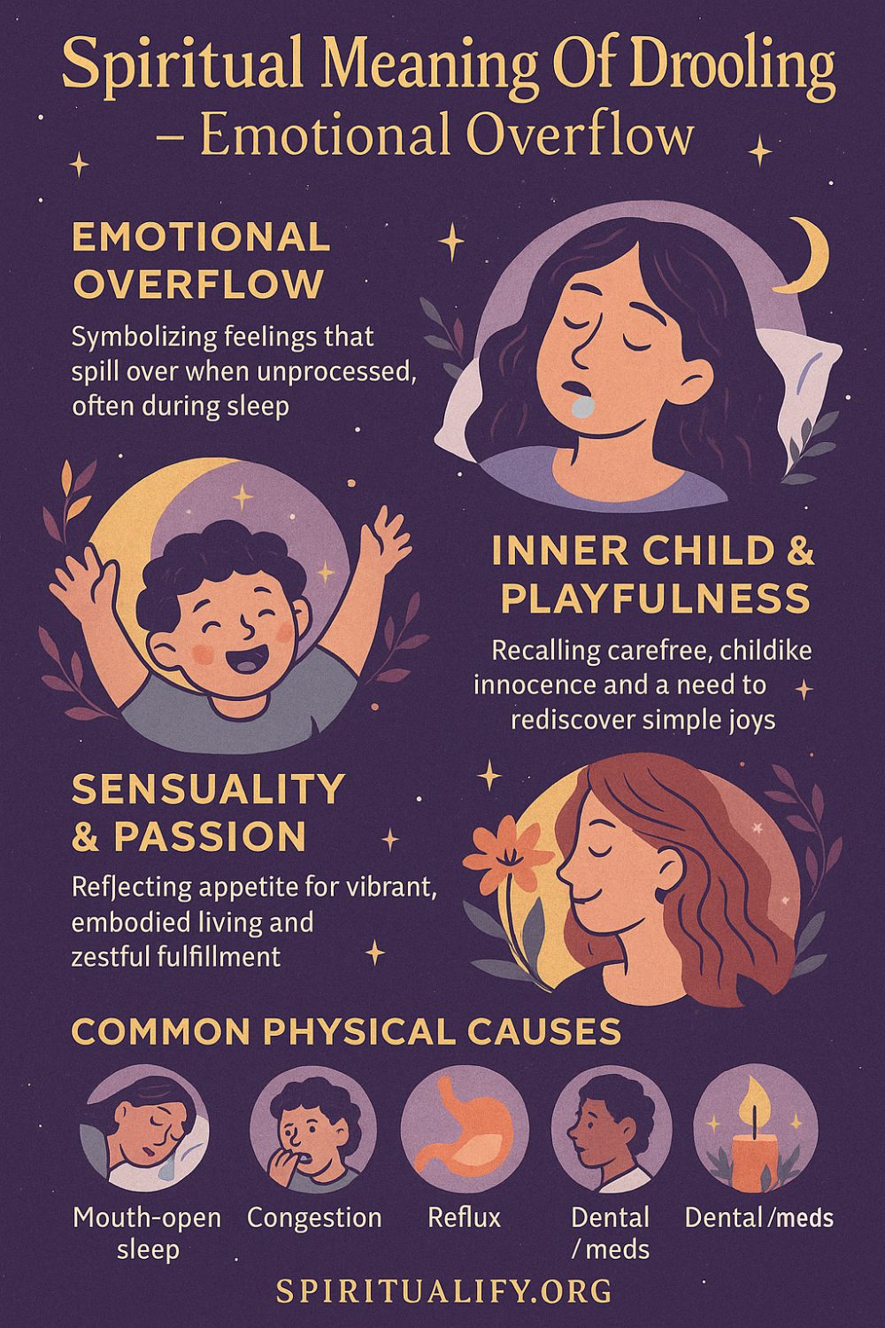 Spiritual Meaning Of Drooling – Emotional Overflow Infographic