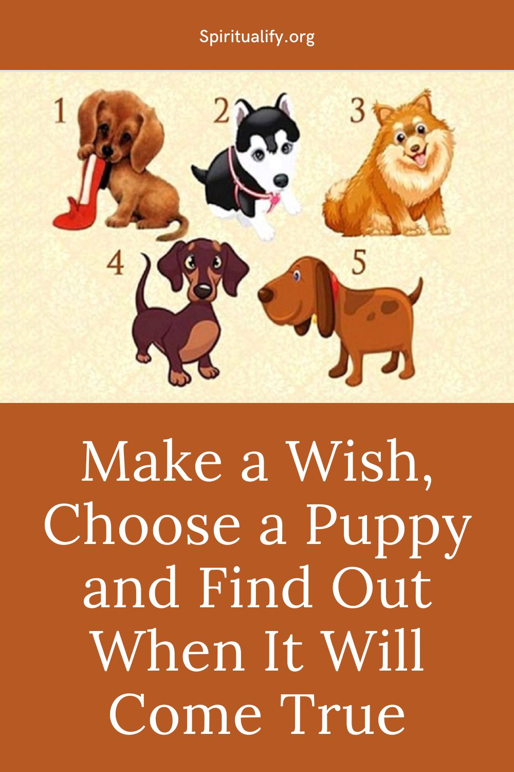 Make a Wish, Choose a Puppy and Find Out When It Will Come True Pin