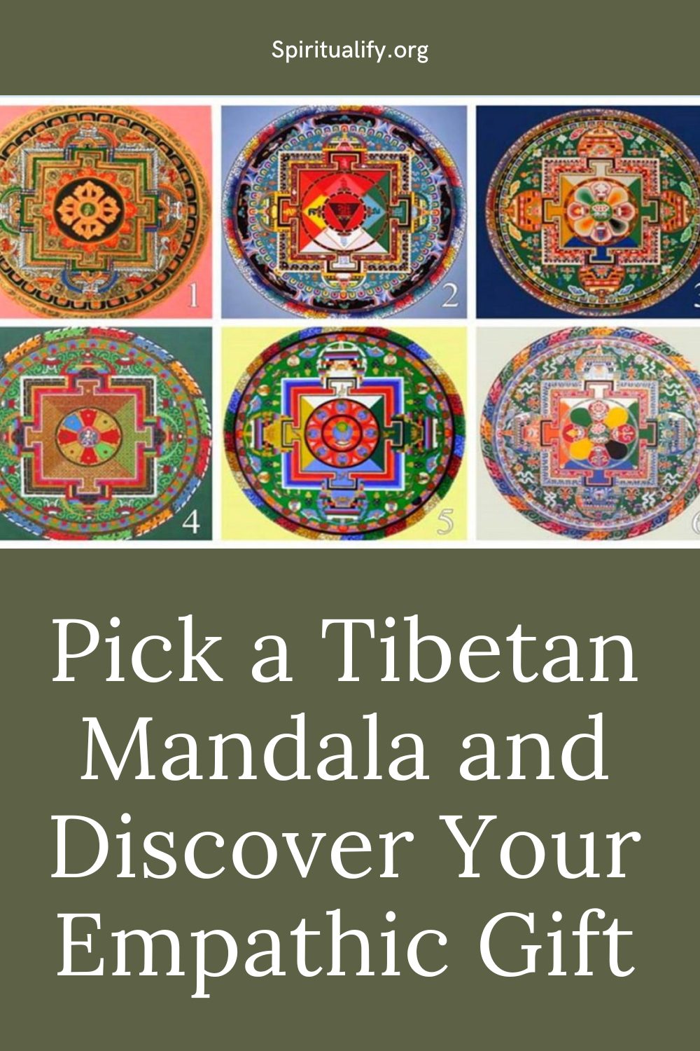 Pick a Tibetan Mandala and Discover Your Empathic Gift Pin