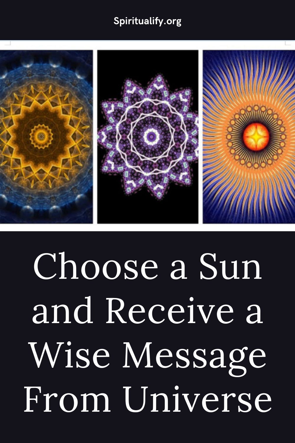 Choose a Sun and Receive a Wise Message From Universe Pin