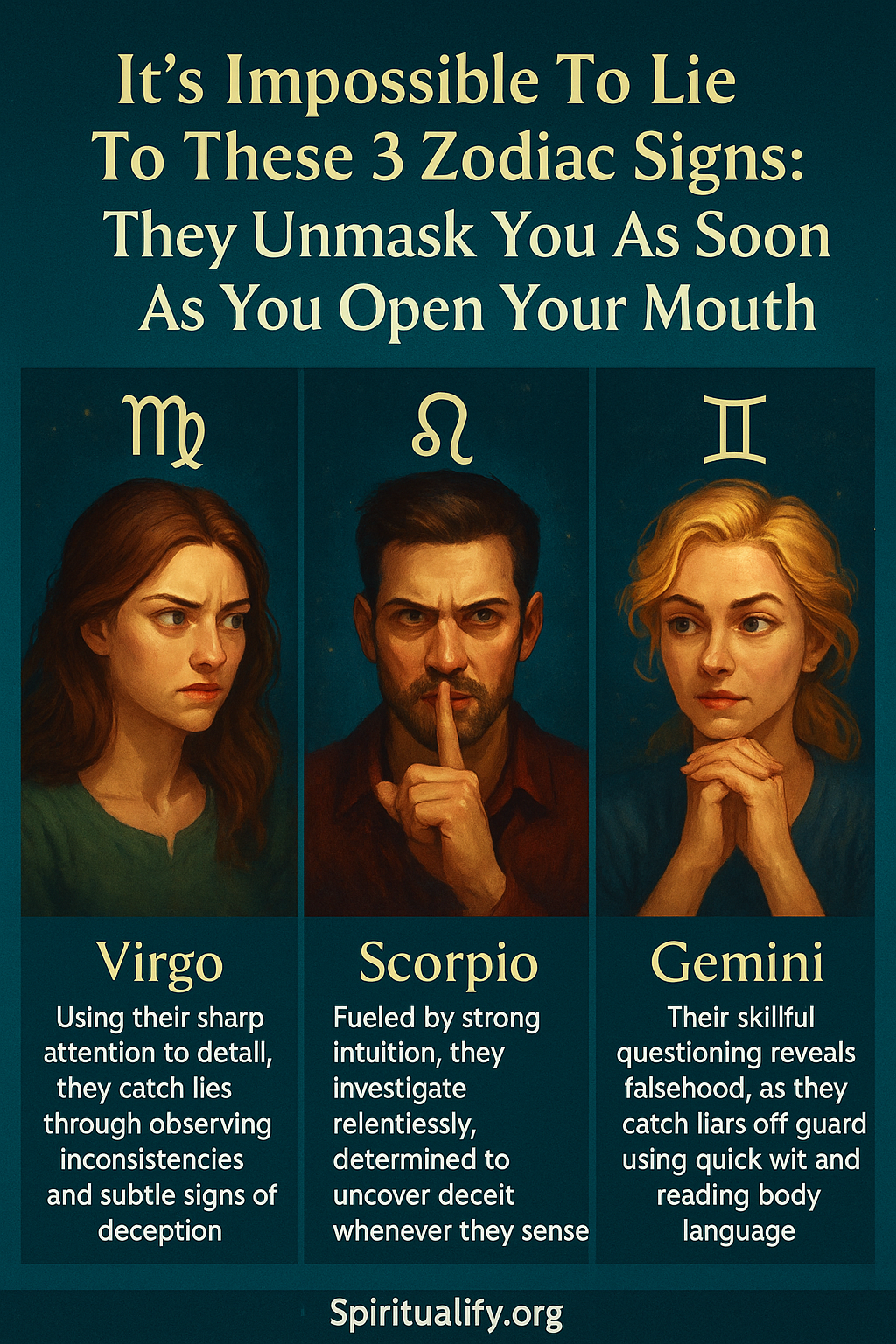 It’s Impossible To Lie To These 4 Zodiac Signs They Unmask You As Soon As You Open Your Mouth INFOG
