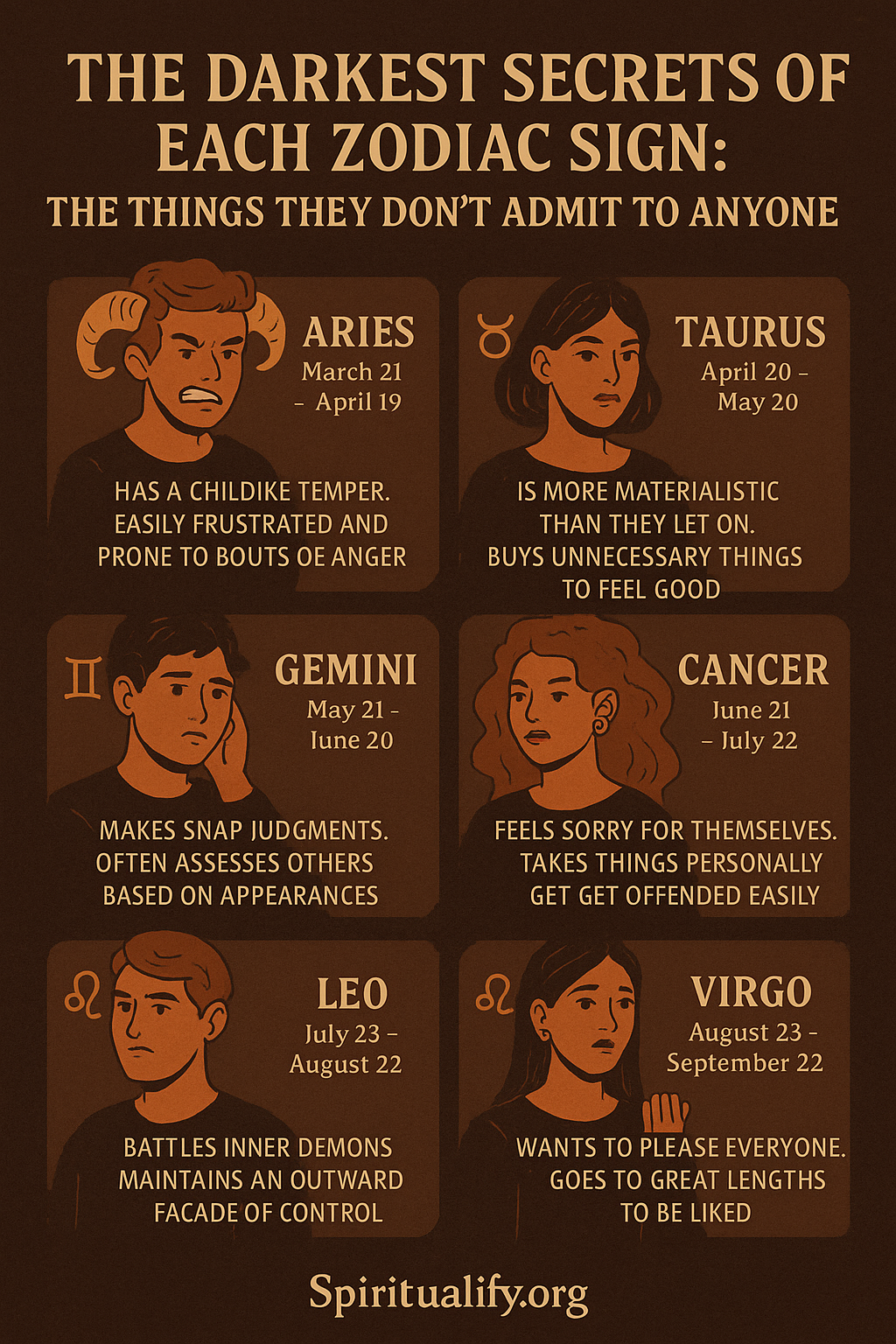 The Darkest Secrets Of Each Zodiac Sign The Things They Don’t Admit To Anyone INFOG