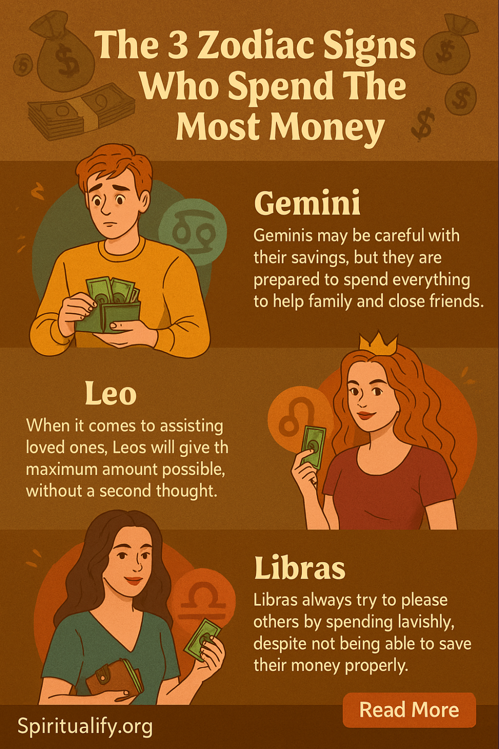 The 4 Zodiac Signs Who Spend The Most Money Infographic