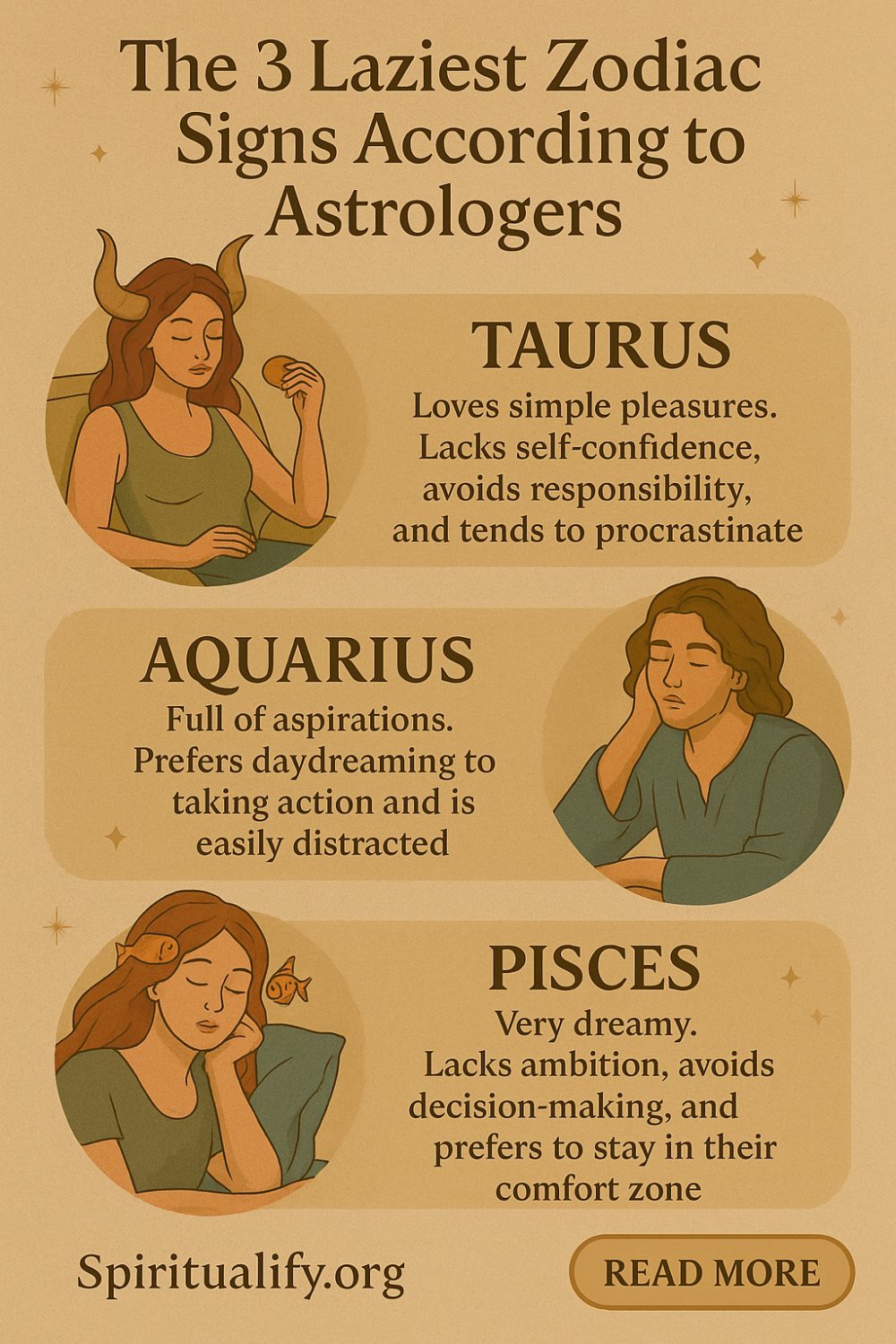 The 3 Laziest Zodiac Signs According to Astrologers Infographic