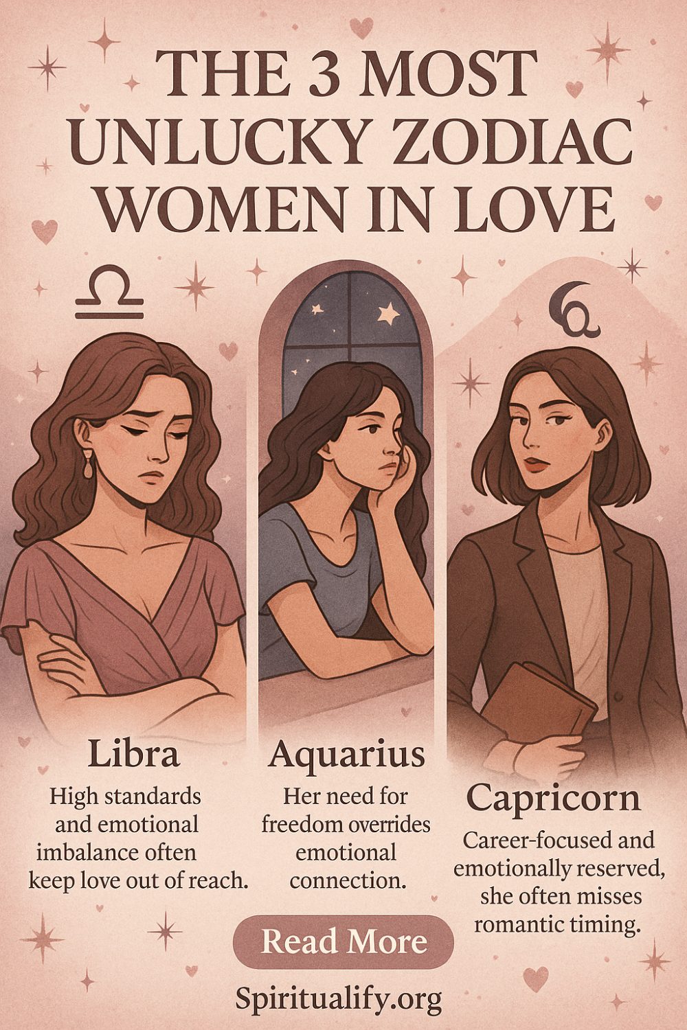 The 3 Most Unlucky Zodiac Women In Love Infographic
