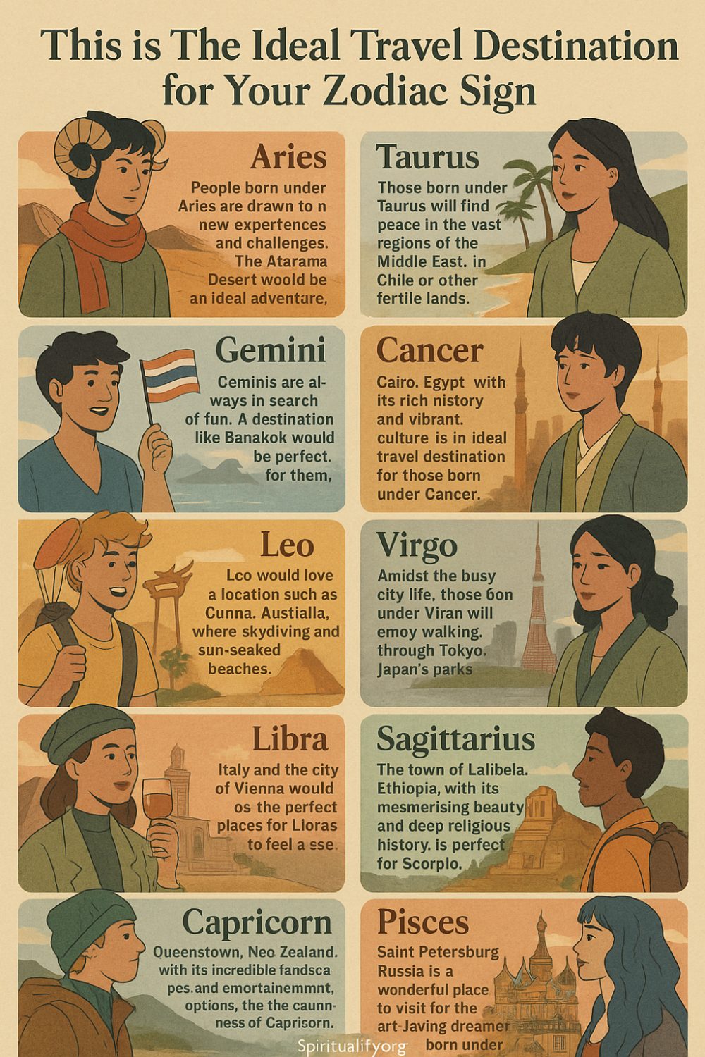 This is The Ideal Travel Destination for Your Zodiac Sign Infographic