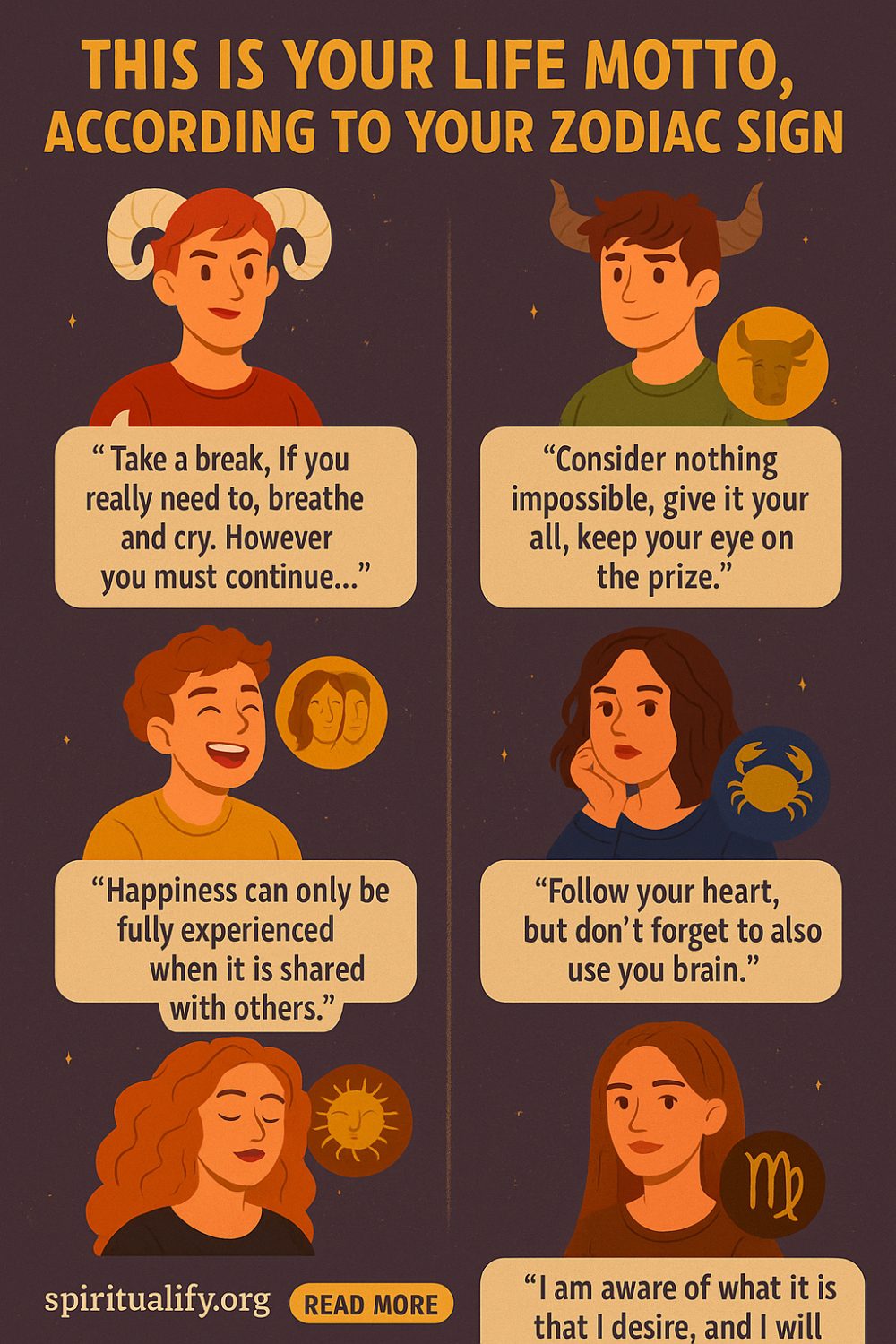 This is Your Life Motto, According To Your Zodiac Sign Infographic