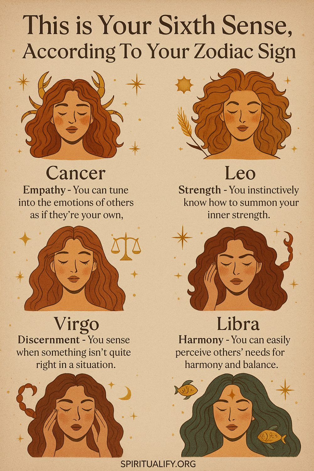 This is Your Sixth Sense, According To Your Zodiac Sign Infographic