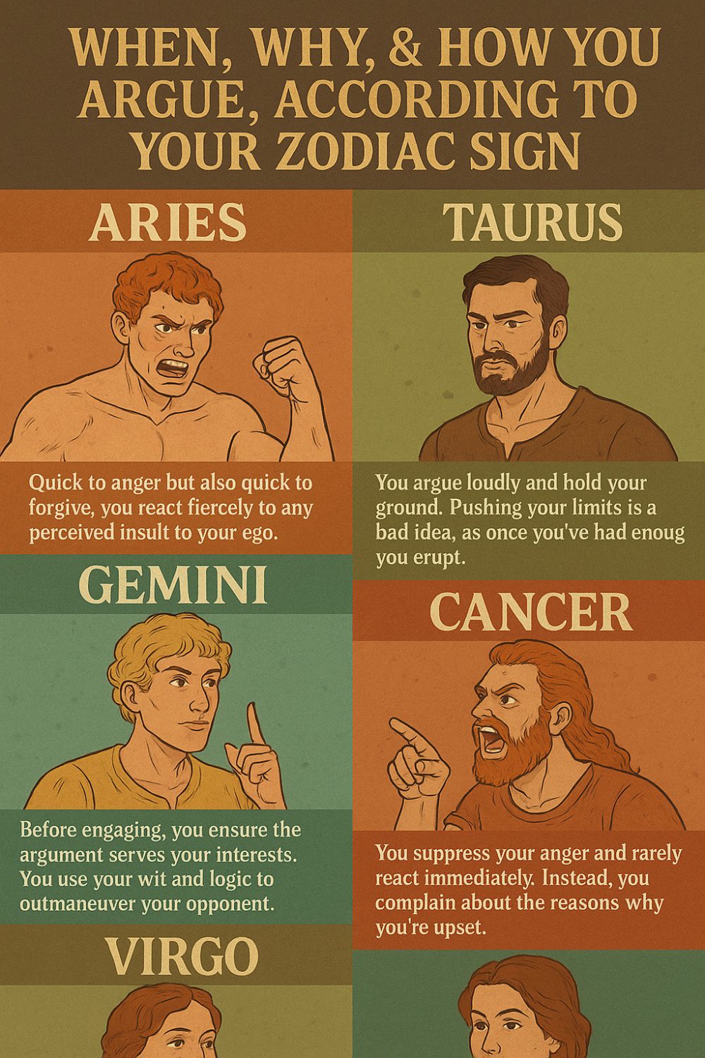 When, Why, & How You Argue, According to Your Zodiac Sign Infographic