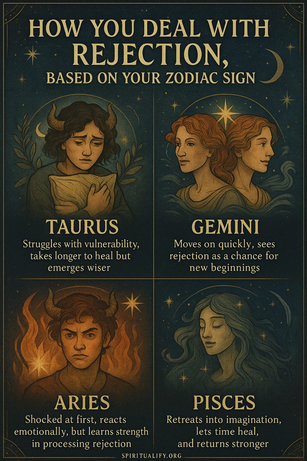 How You Deal with Rejection, Based on Your Zodiac Sign Infographic