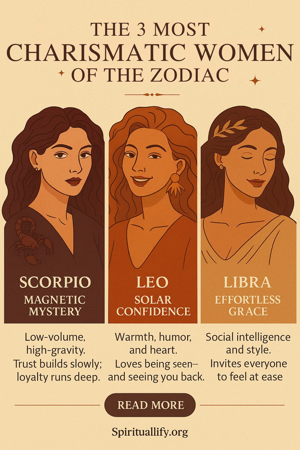 The 3 Most Charismatic Women of the Zodiac Infographic