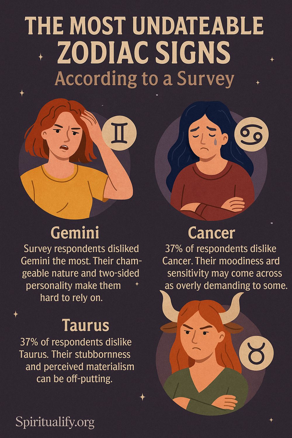The Most Undateable Zodiac Signs According to a Survey Infographic