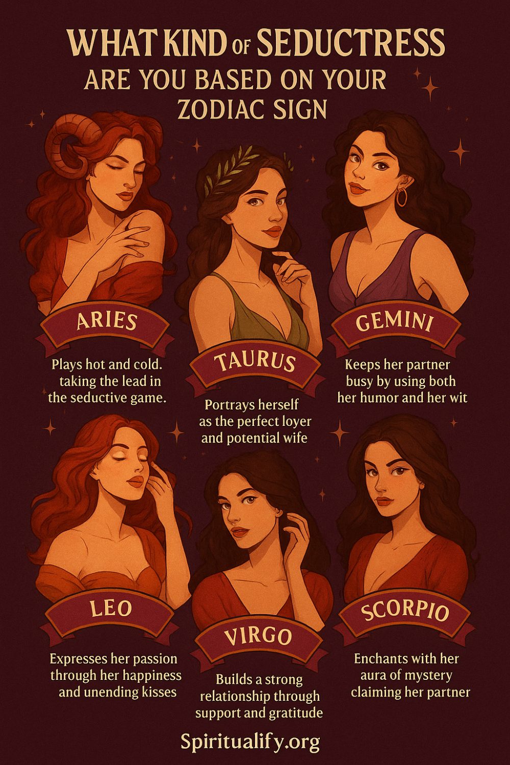 What Kind of Seductress are You Based on Your Zodiac Sign Infographic