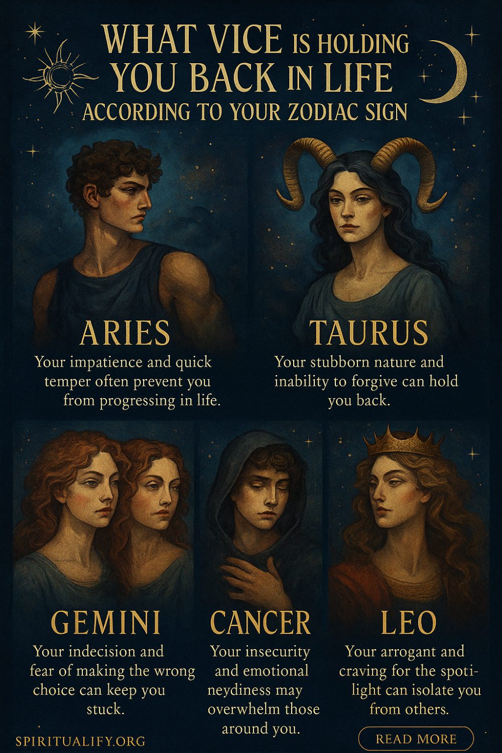 What Vice is Holding You Back in Life According to Your Zodiac Sign Infographic
