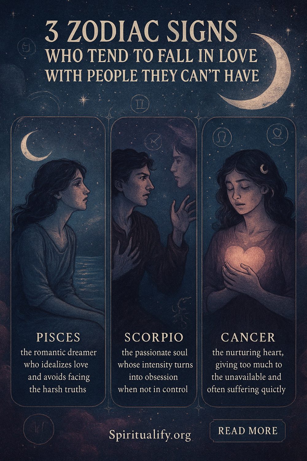 3 Zodiac Signs Who Tend to Fall in Love with People They Can’t Have Infographic