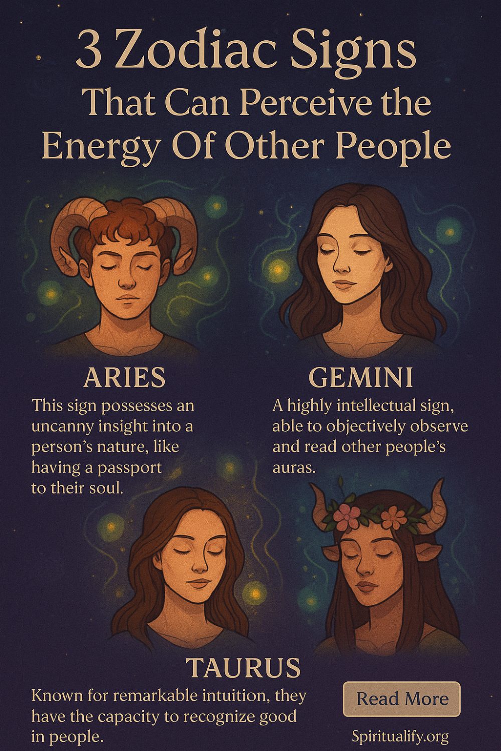 4 Zodiac Signs That Can Perceive the Energy Of Other People Infographic