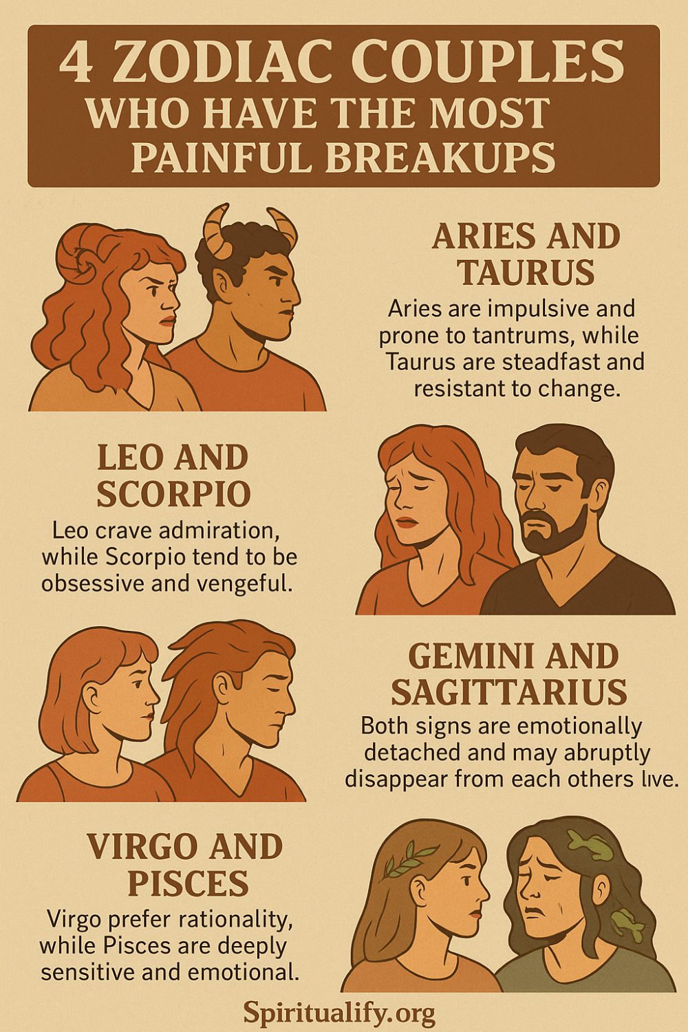 6 Zodiac Couples Who Have The Most Painful Breakups Infographic