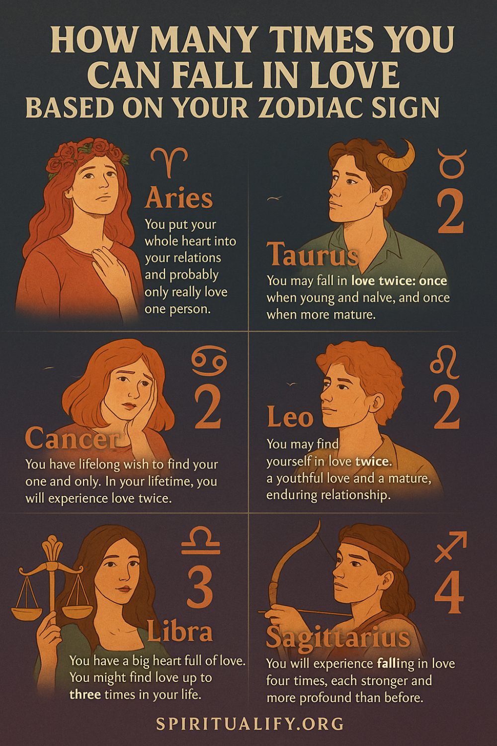 How Many Times You Can Fall in Love Based on Your Zodiac Sign Infographic