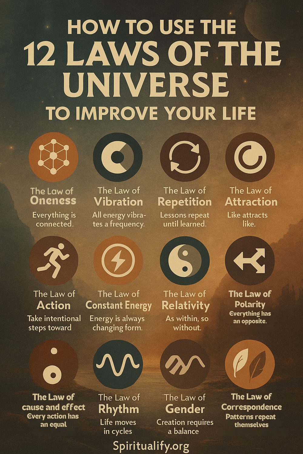 How To Use the 12 Laws of the Universe To Improve Your Life Infographic