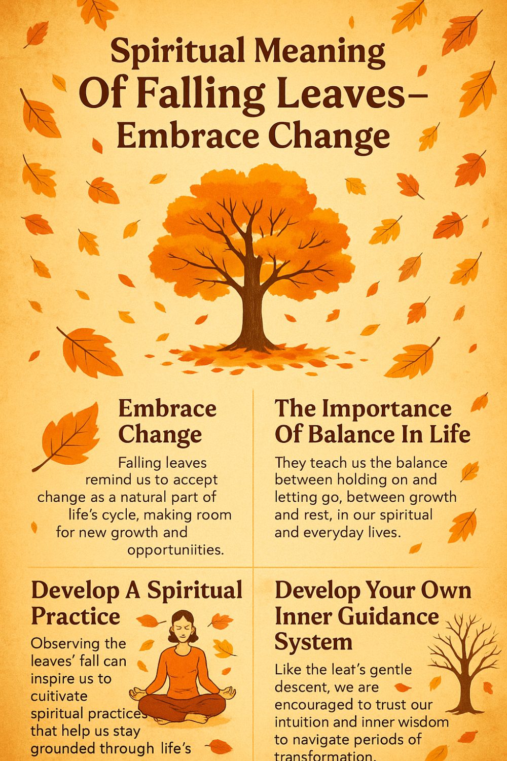 Spiritual Meaning Of Falling Leaves – Embrace Change Infographic