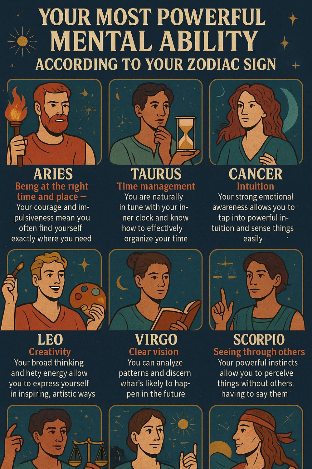 Your Most Powerful Mental Ability According to Your Zodiac Sign Infographic