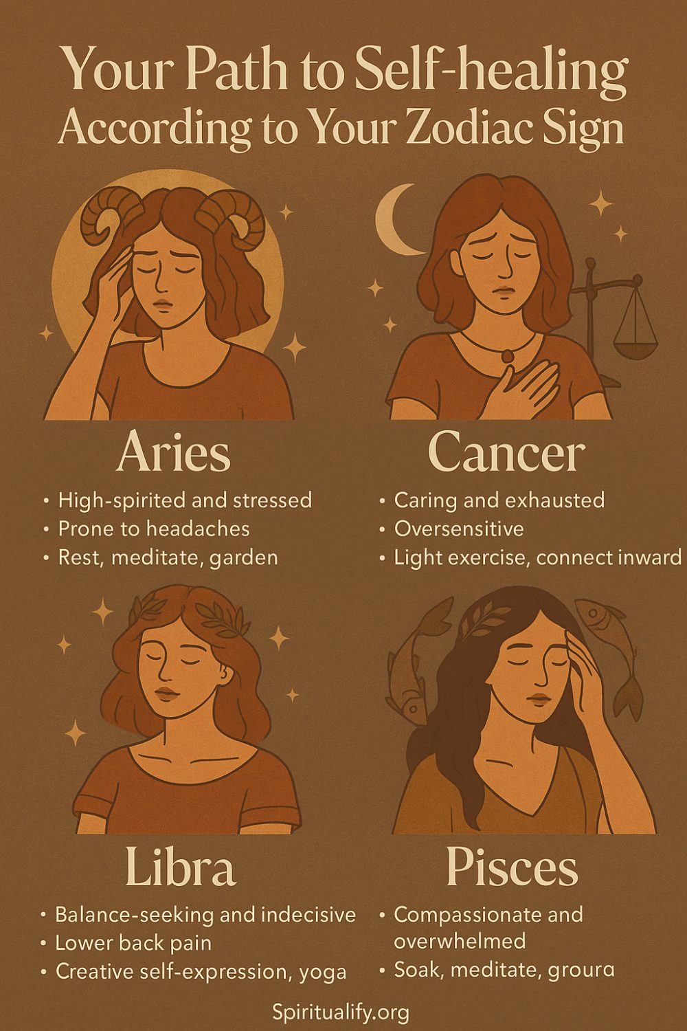 Your Path to Self-healing According to Your Zodiac Sign Infographic