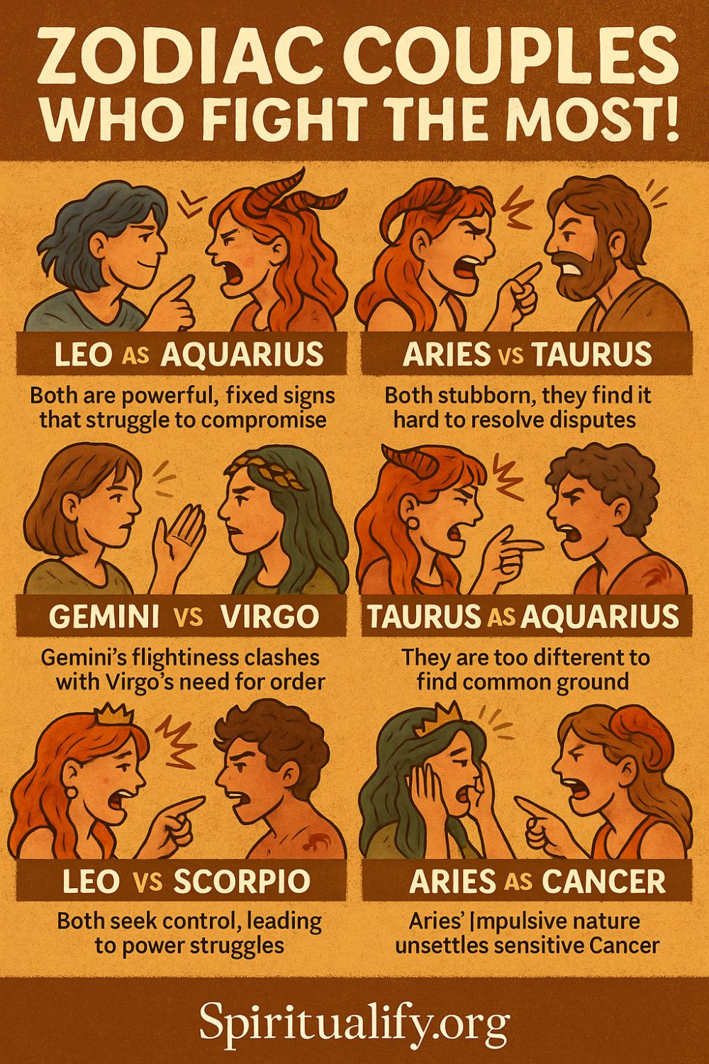 Zodiac Couples Who Fight The Most Infographic