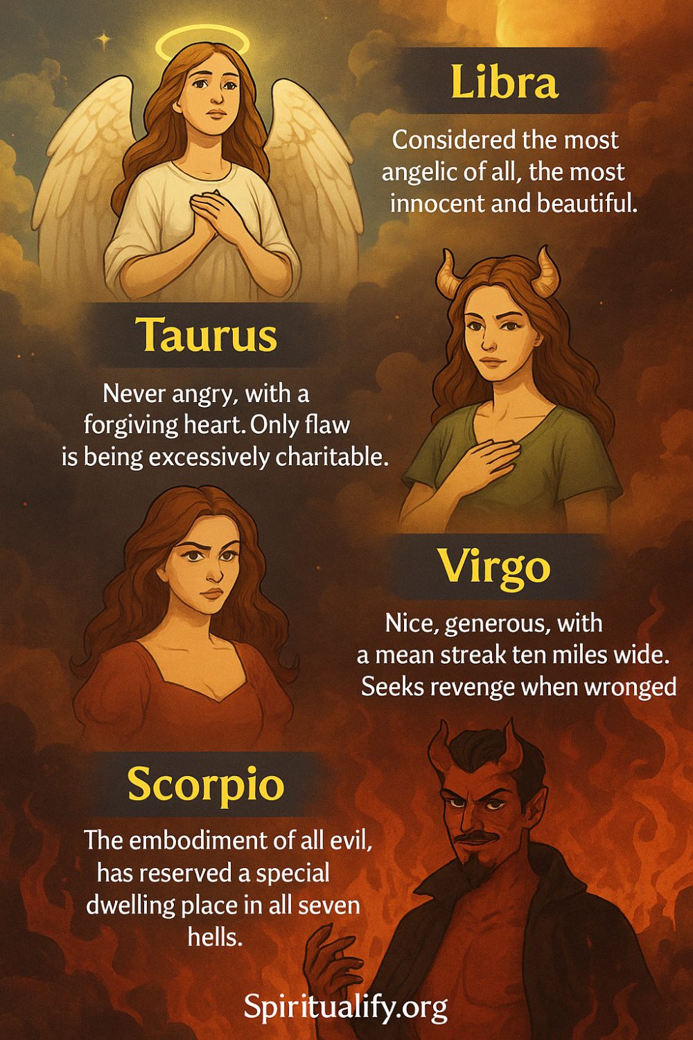Zodiac Signs Ranked From Angels To Devils Iinfographic