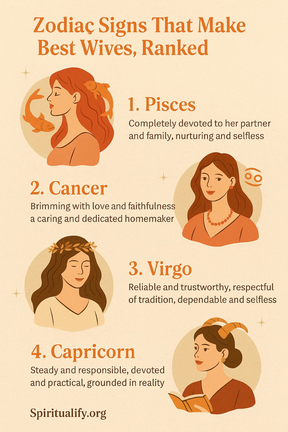 Zodiac Signs That Make The Best Wives, Ranked Infographic