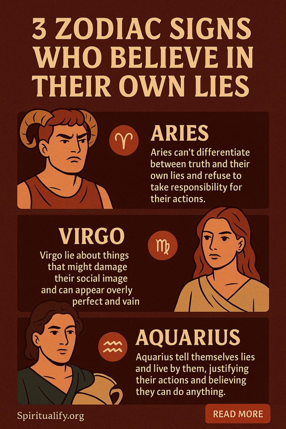 3 Zodiac Signs Who Believe In Their Own Lies Infographic