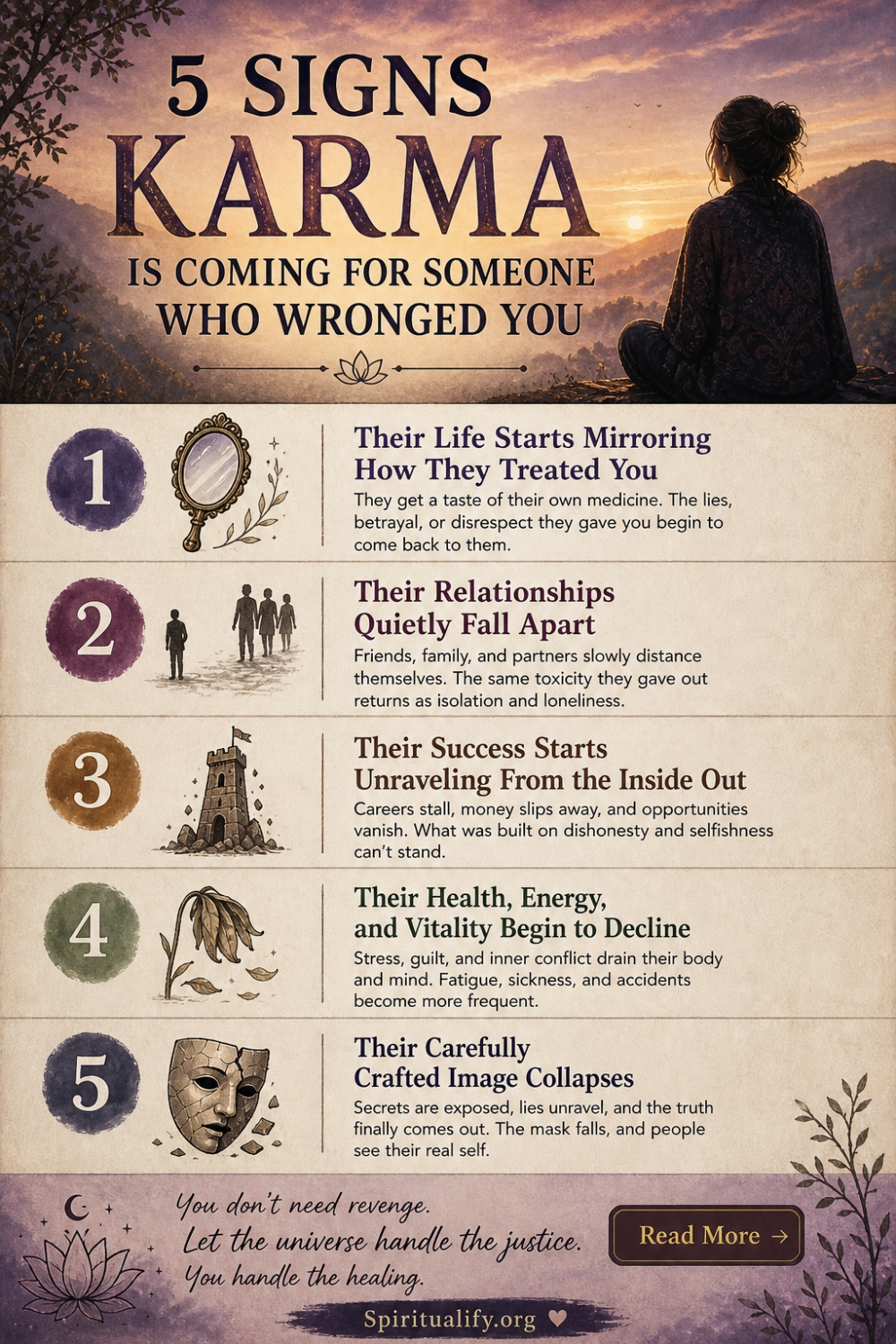 5 Signs Karma Is Coming For Someone Who Wronged You Infographic