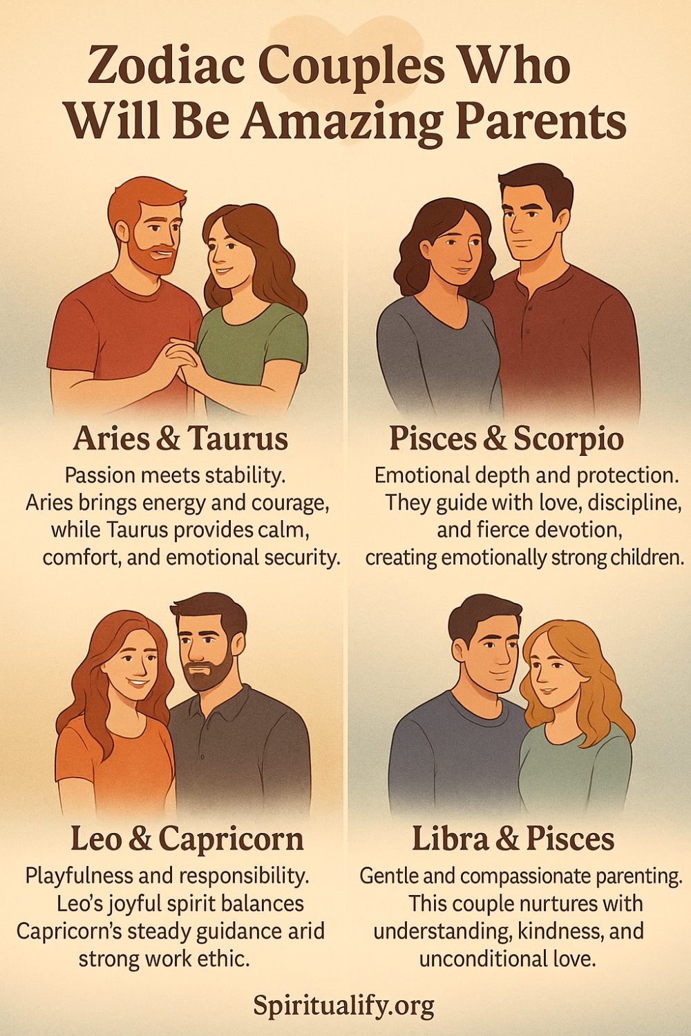 8 Zodiac Couples Who Will Be Amazing Parents Infographic