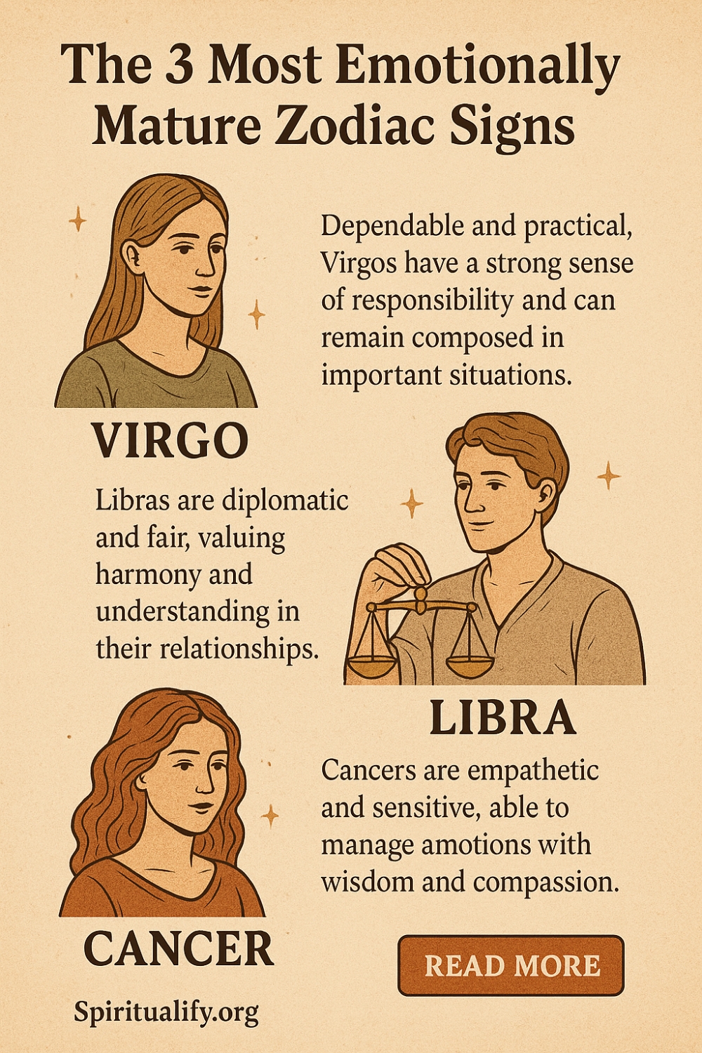 The 3 Most Emotionally Mature Zodiac Signs Infographic