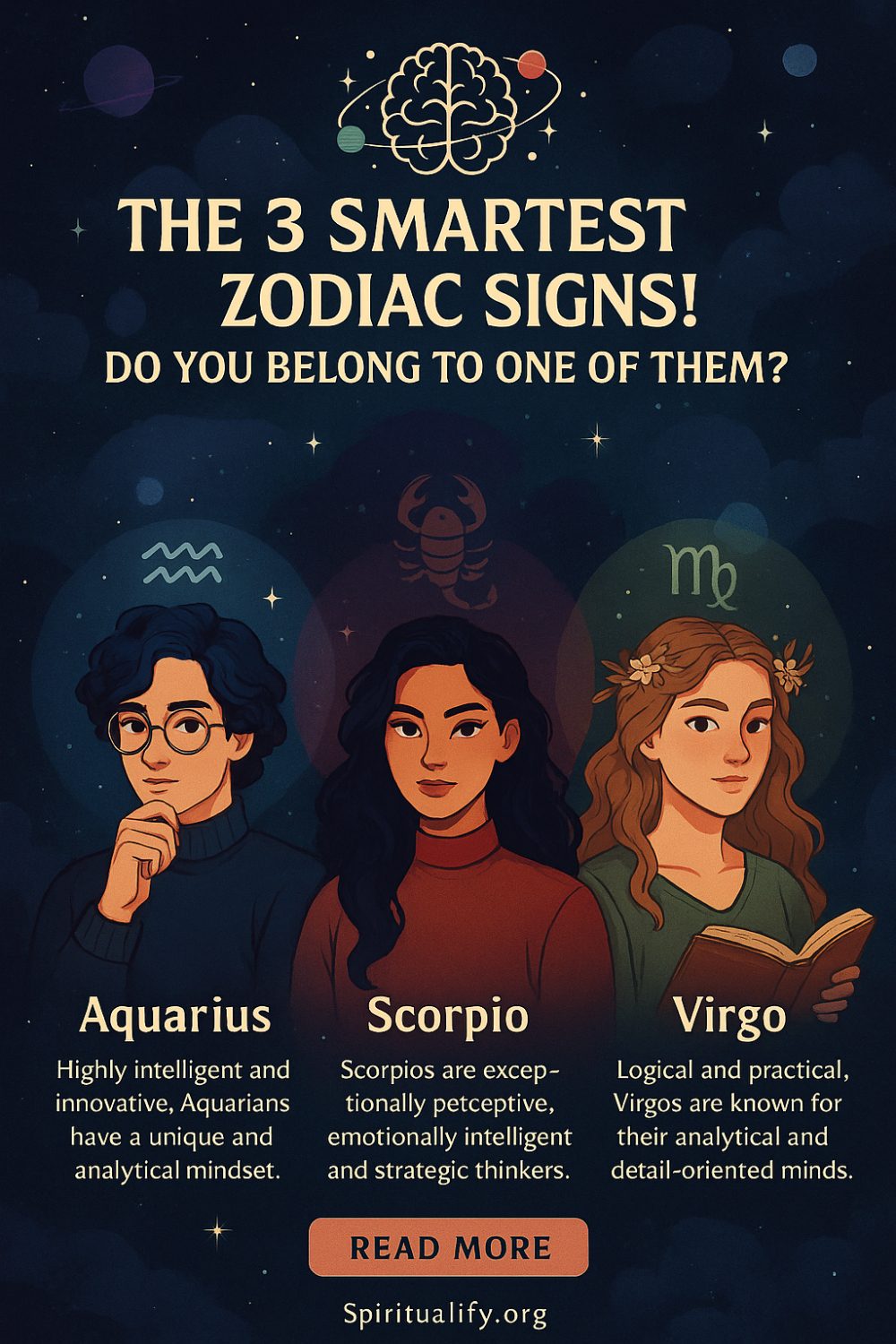 The 3 Smartest Zodiac Signs! Do You Belong To One Of Them Infographic