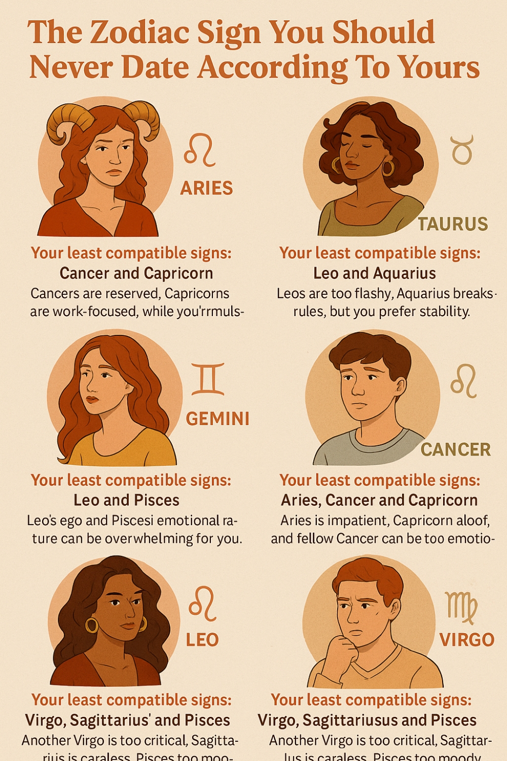 The Zodiac Sign You Should Never Date According To Yours Infographic