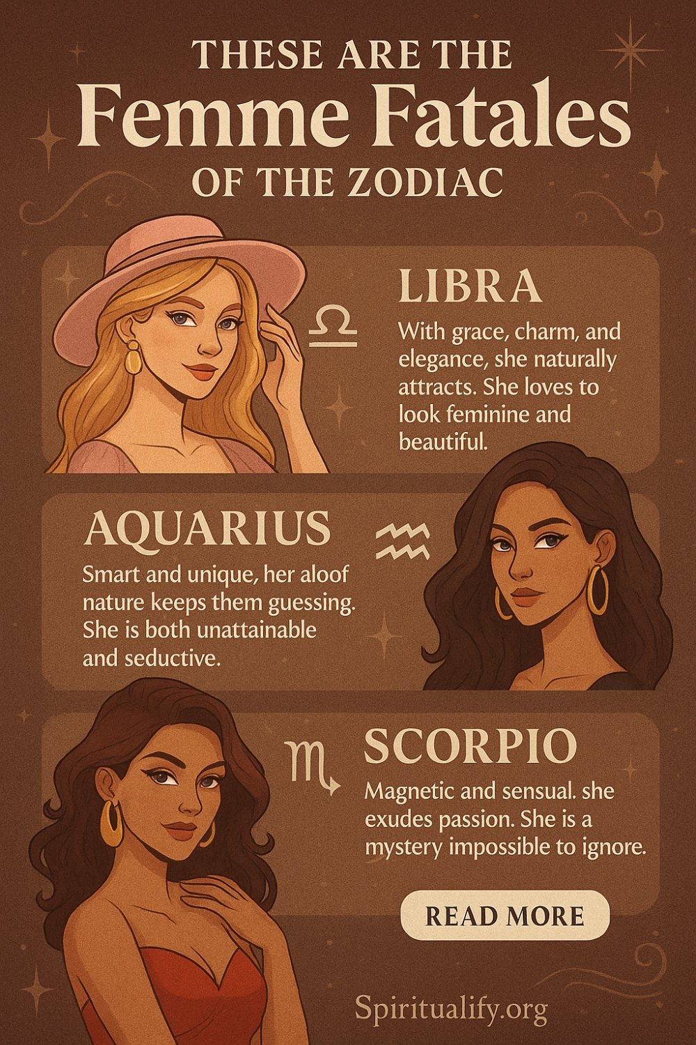 These Are the 3 Femme Fatales of the Zodiac Infographic