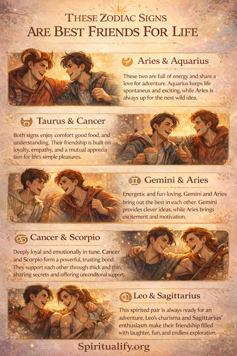 These Zodiac Signs Are Best Friends For Life Infographic