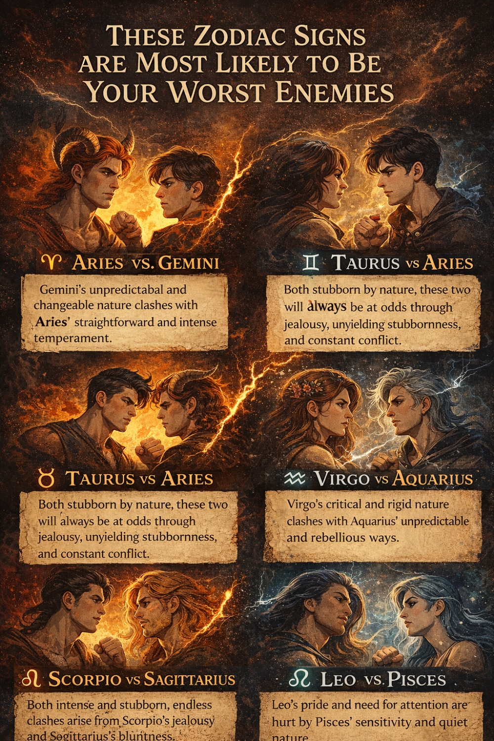 These Zodiac Signs Are Most Likely to Be Your Worst Enemies Infographic