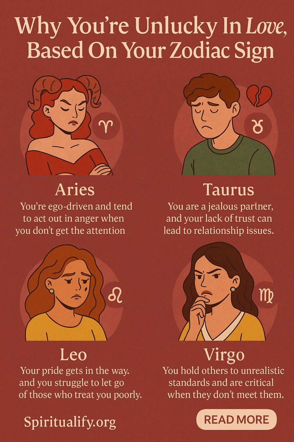 Why You’re Unlucky In Love, Based On Your Zodiac Sign Infographic
