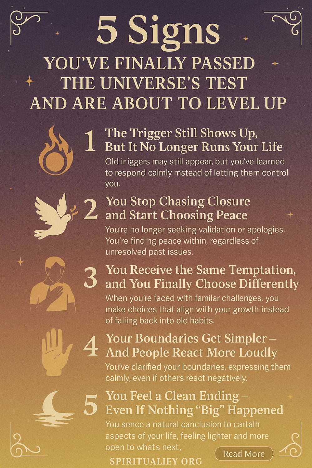7 Signs You’ve Finally Passed The Universe’s Test and Are About to Level Up Infographic