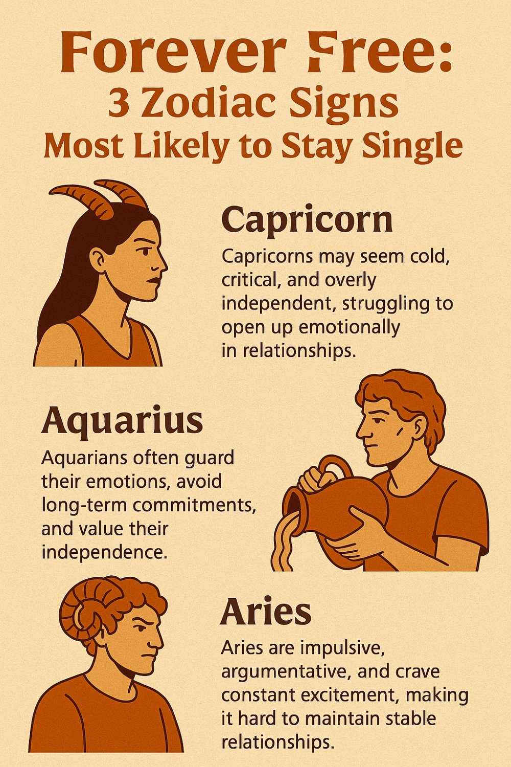 Forever Free 3 Zodiac Signs Most Likely to Stay Single Infographic