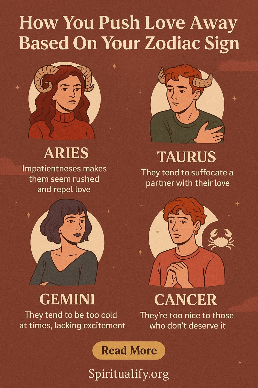 How You Push Love Away Based On Your Zodiac Sign Infographic