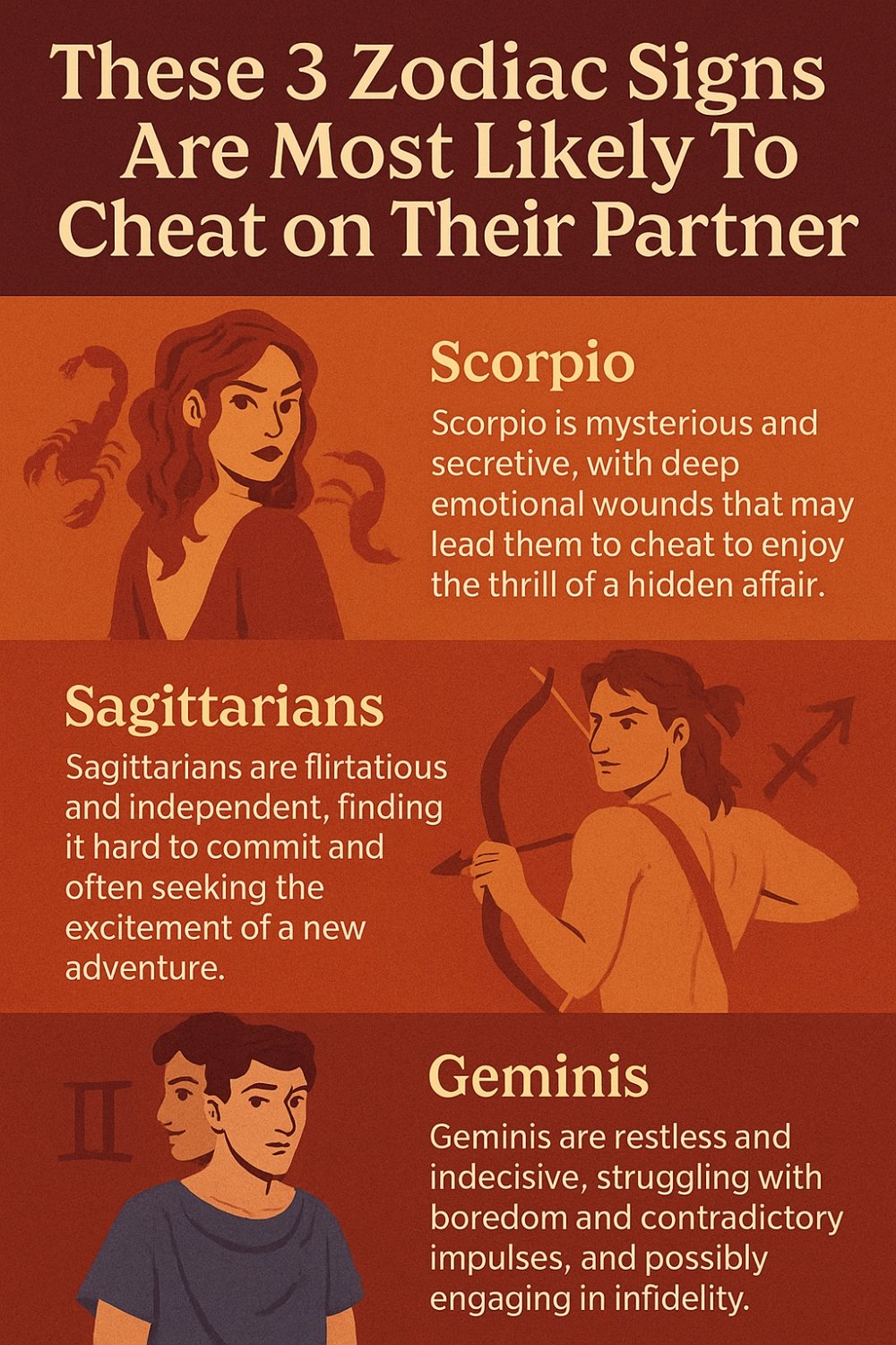 These 3 Zodiac Signs Are Most Likely To Cheat On Their Partner Infographic