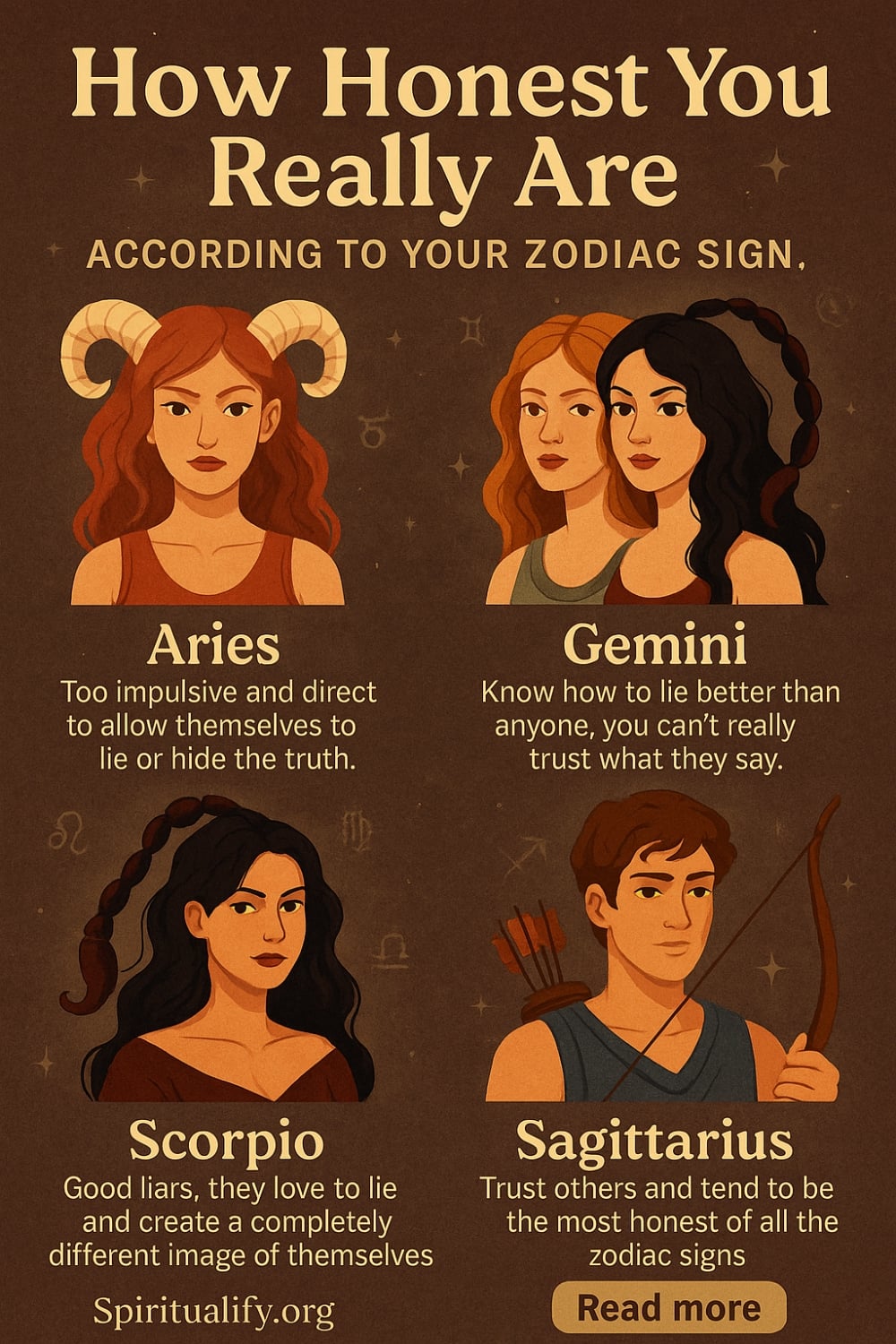 How Honest You Really Are According To Your Zodiac Sign Infographic