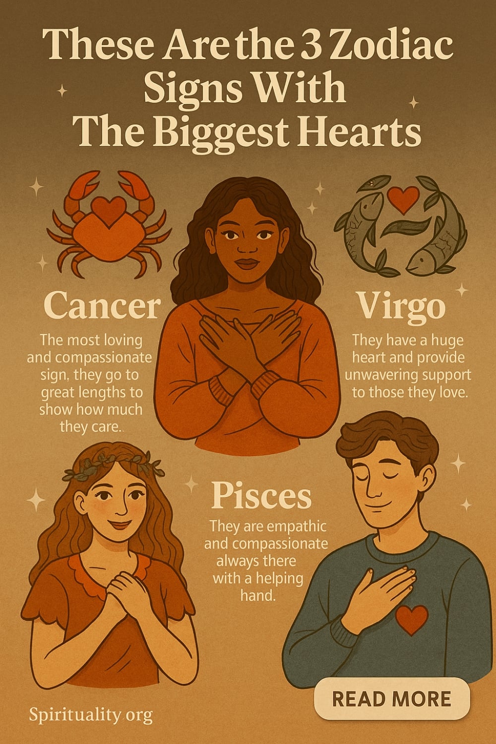 These Are The 3 Zodiac Signs With The Biggest Hearts Infographic