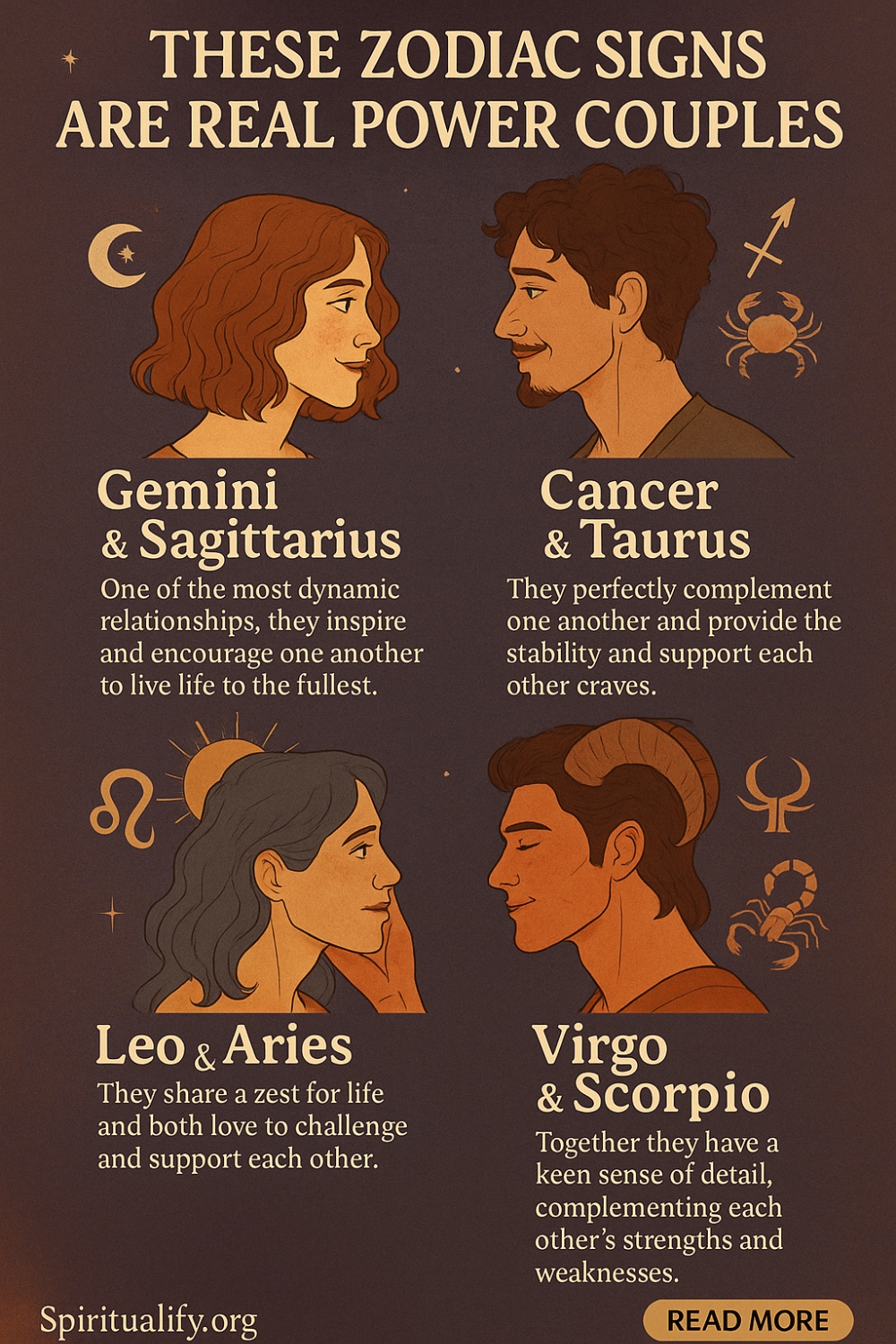 These Zodiac Signs Are Real Power Couples Infographic