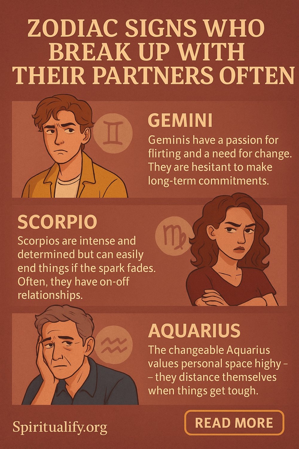 4 Zodiac Signs Who Break Up With Their Partners Often Infographic