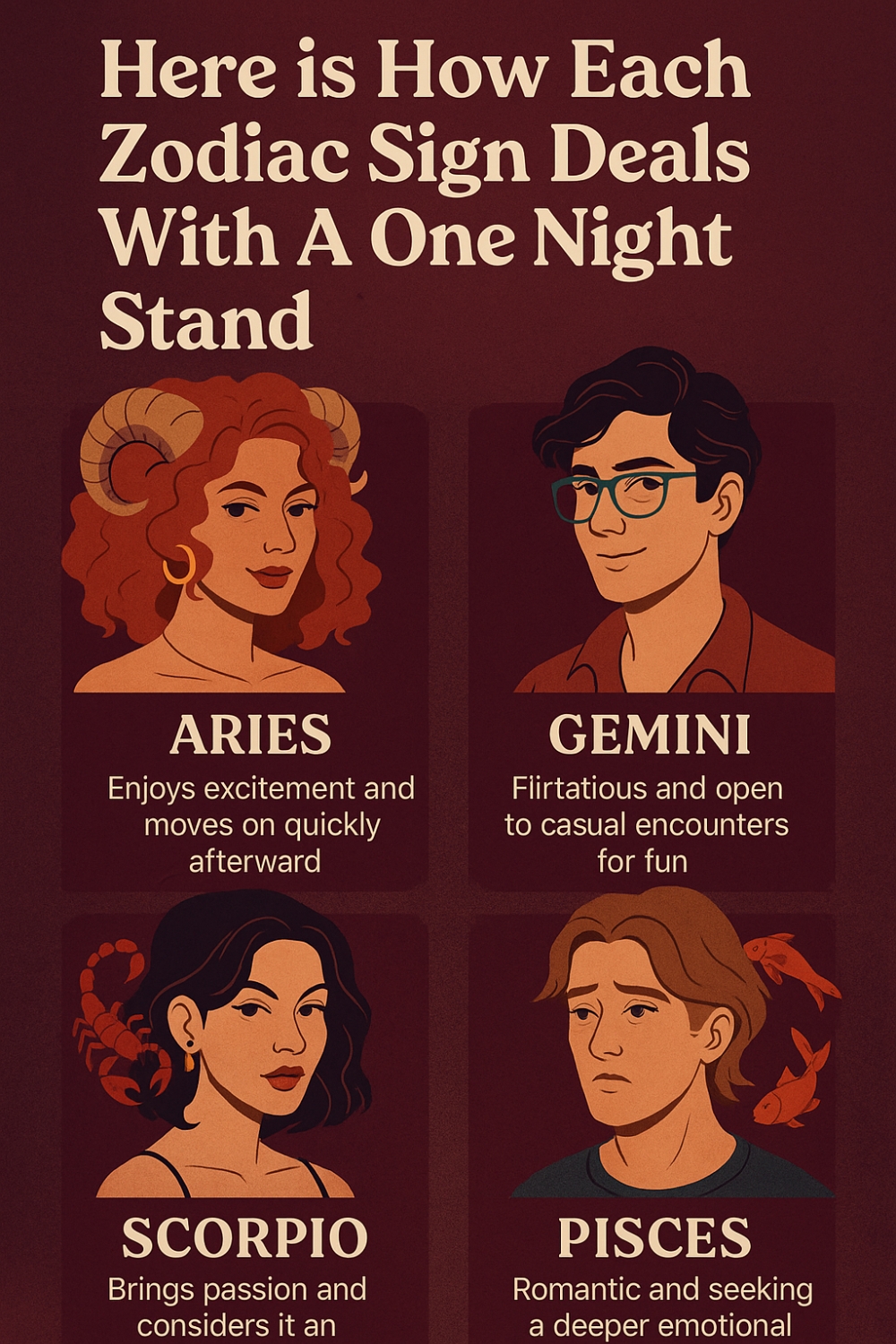 Here is How Each Zodiac Sign Deals With A One Night Stand Infographic